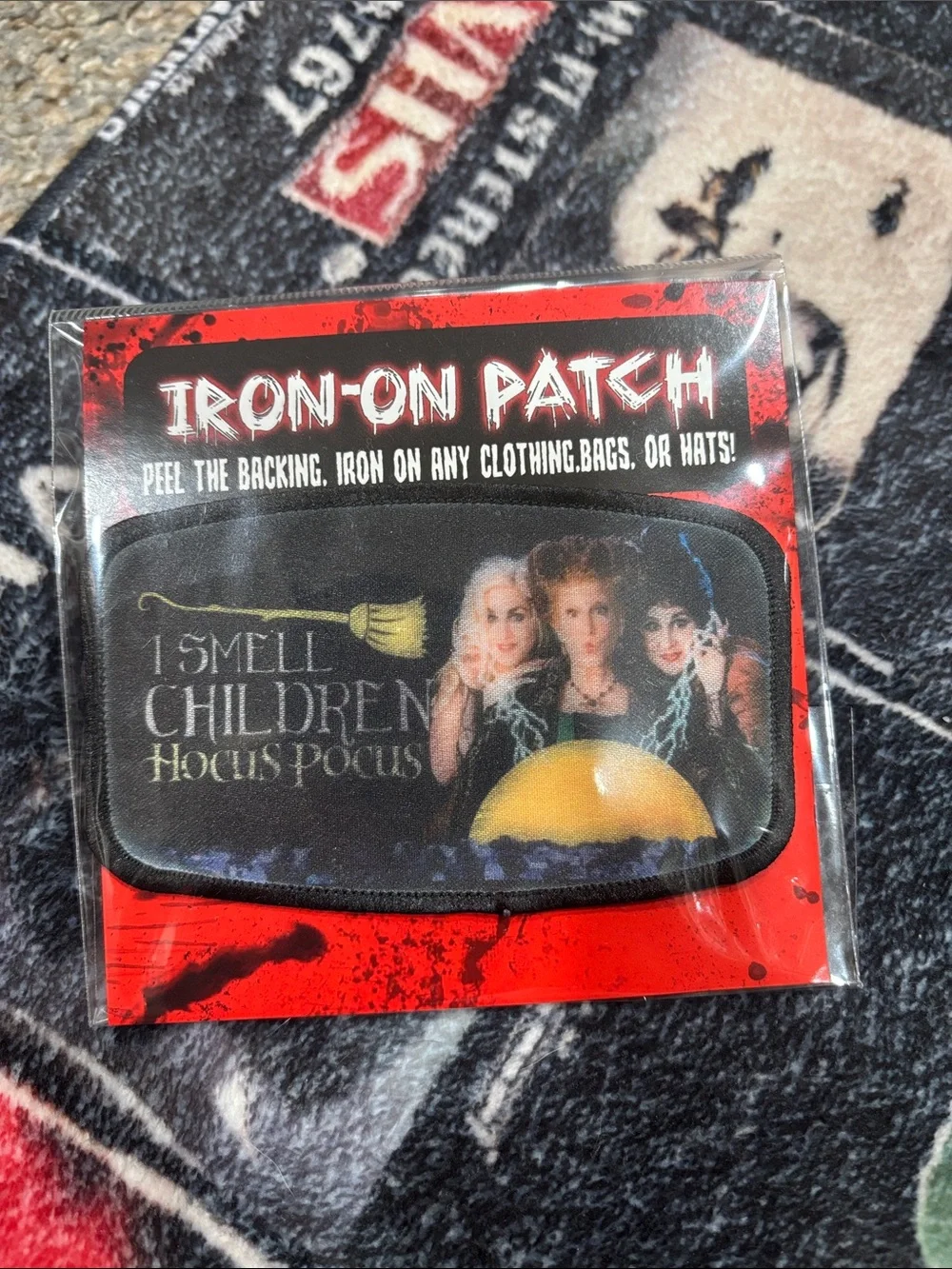 Hocus Pocus Iron-On Patch - Black/Red